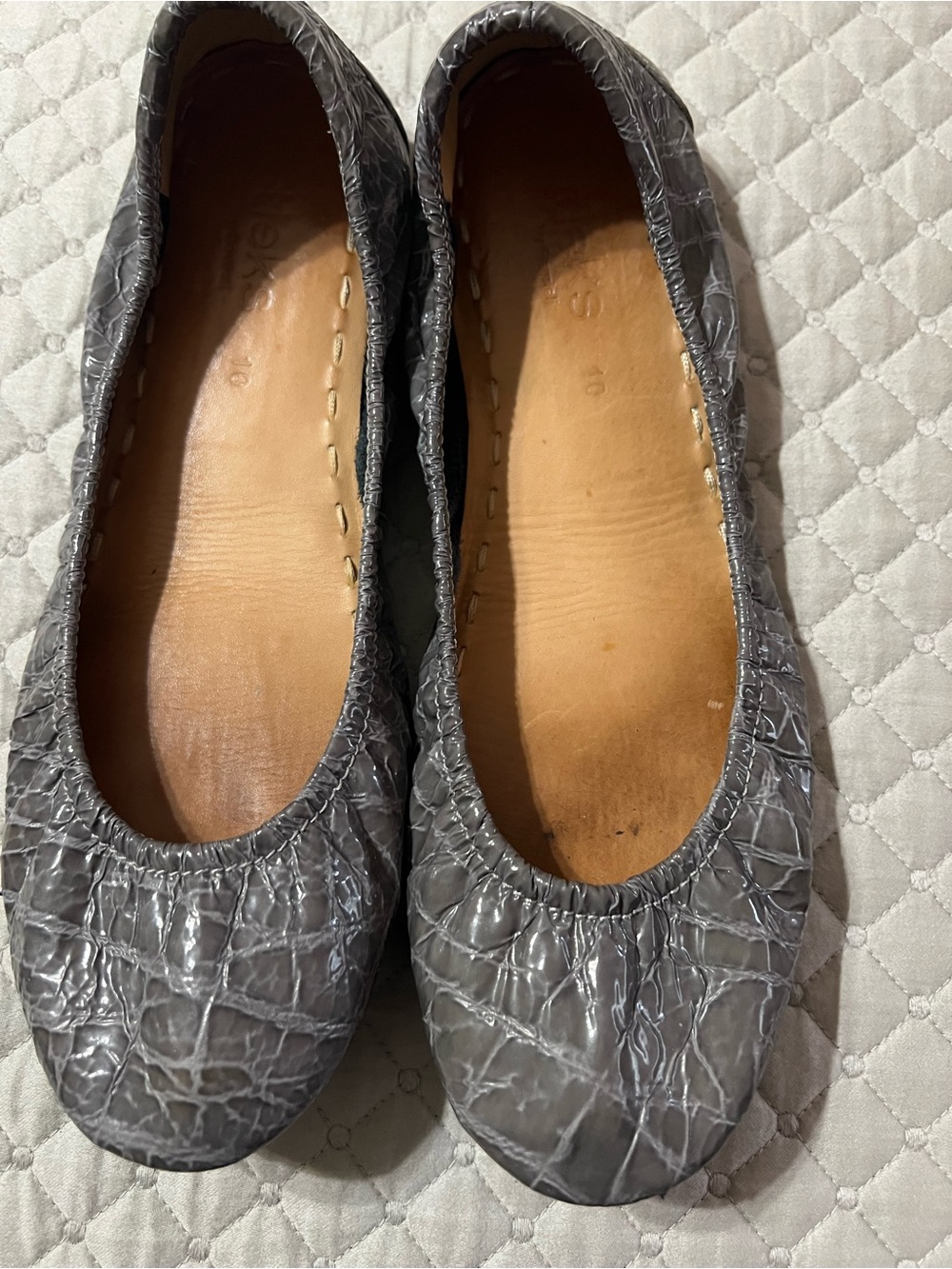 Tieks Slate Gray  Croc Ballet Flats
